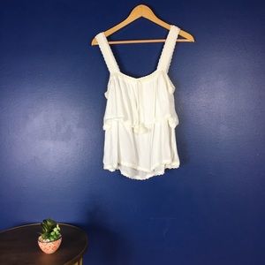 Vanilla Star Off White Boho Lace Crop Top
